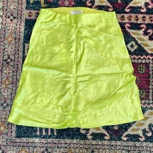 NWOT Aritzia Lime satin slip skirt